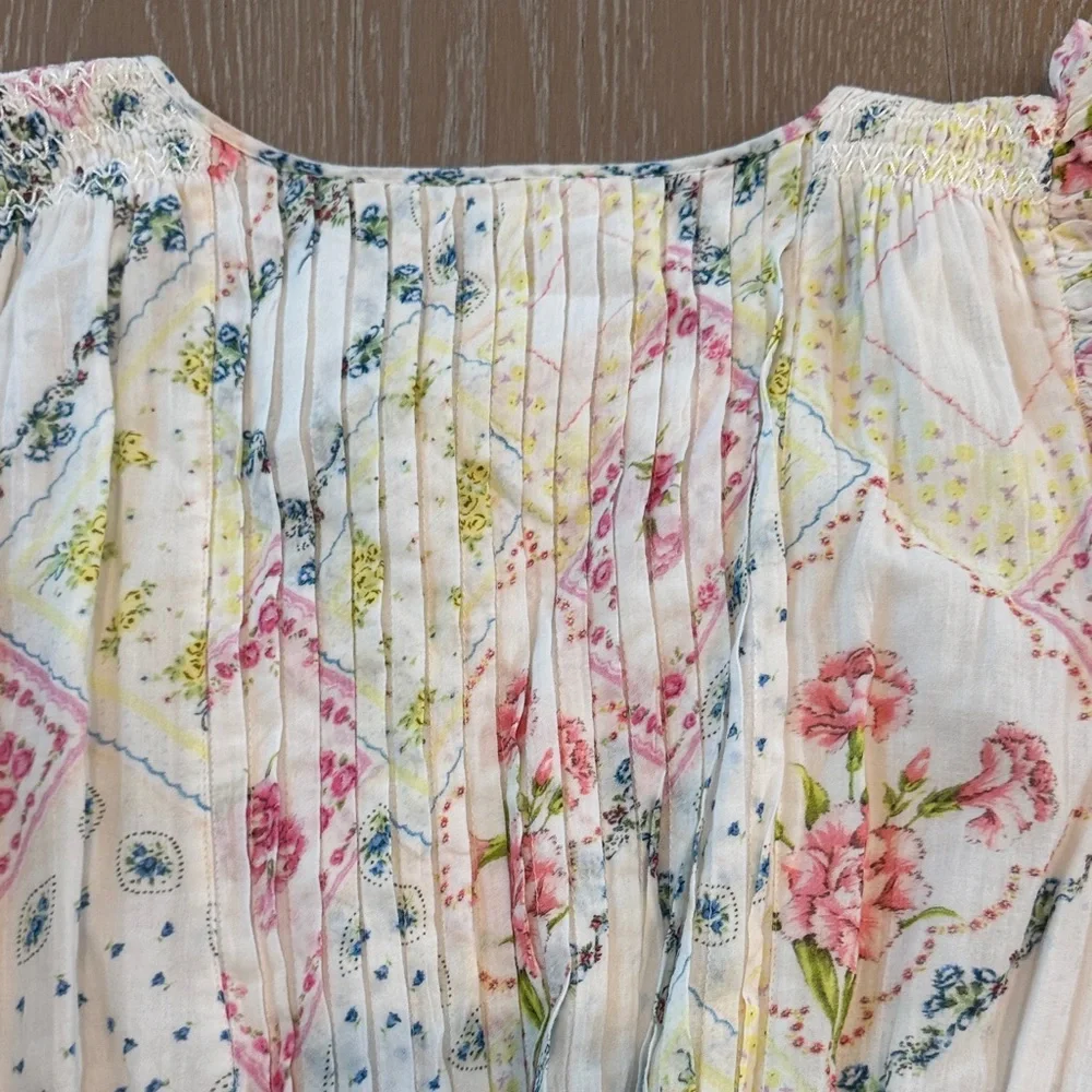 LoveShackFancy Multicolor Floral Ruffle Dress - Picture 9 of 10